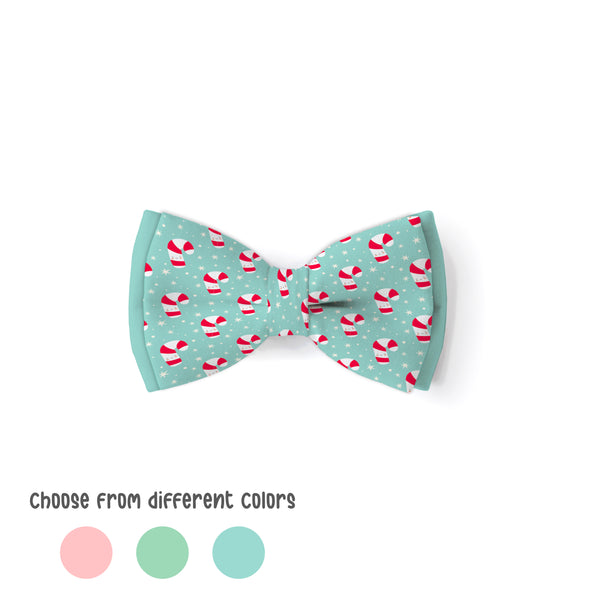 Candy Canes - Double Layered Dog Bow Tie