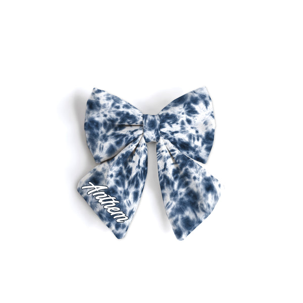 Navy Tie Dye - Dog Sailor Bow