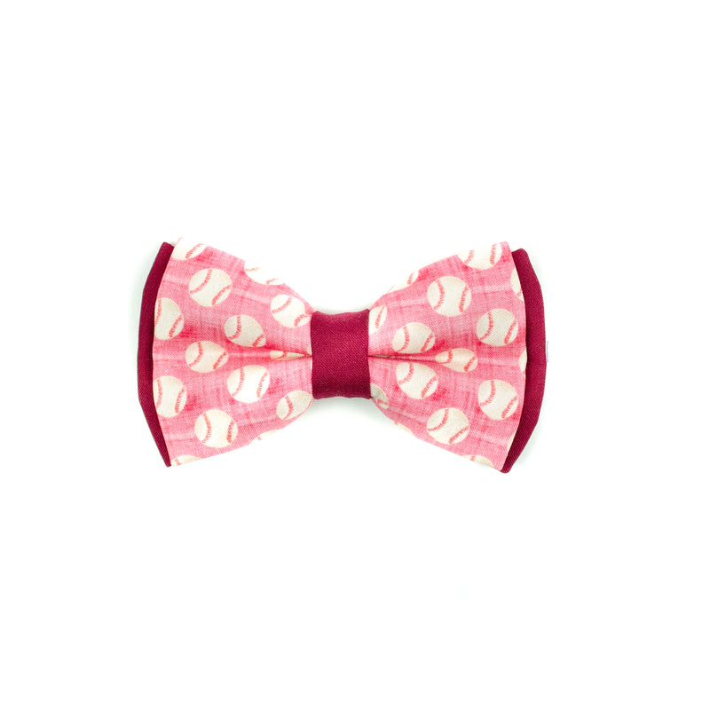 Red Baseball - Double Layered Bow Tie
