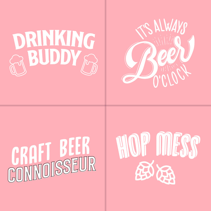 Beer Mugs Pink - Double Sided Dog Bandana