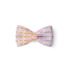 Pink Barkday - Double Layered Bow Tie