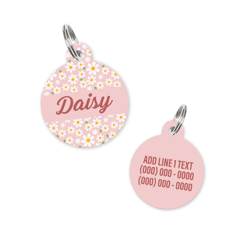 Pink Daisies - Name Tag