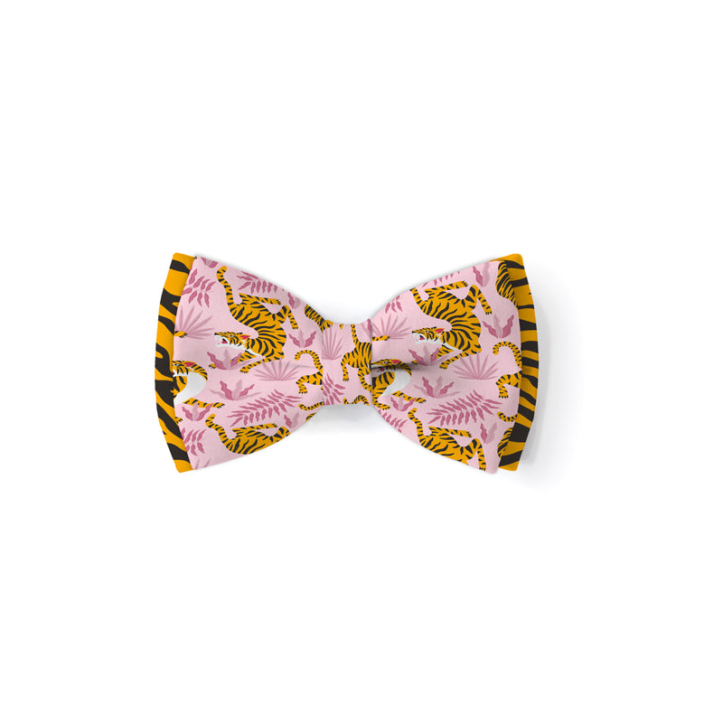 Pink Tigers - Double Layered Bow Tie