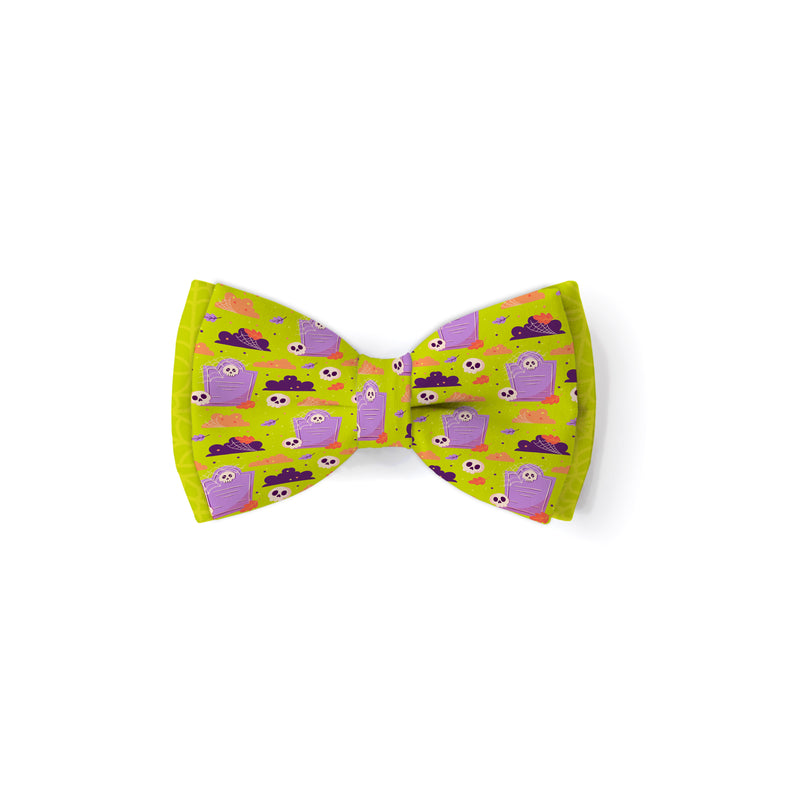 Skulls and Graves - Double Layered Dog Bow Tie