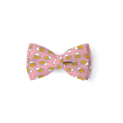 Beer Mugs Pink - Double Layered Bow Tie